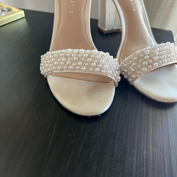 Kelly u0026 Katie | Shoes | Kelly Katie Hildie Satin Pearl Block Heel | Poshmark